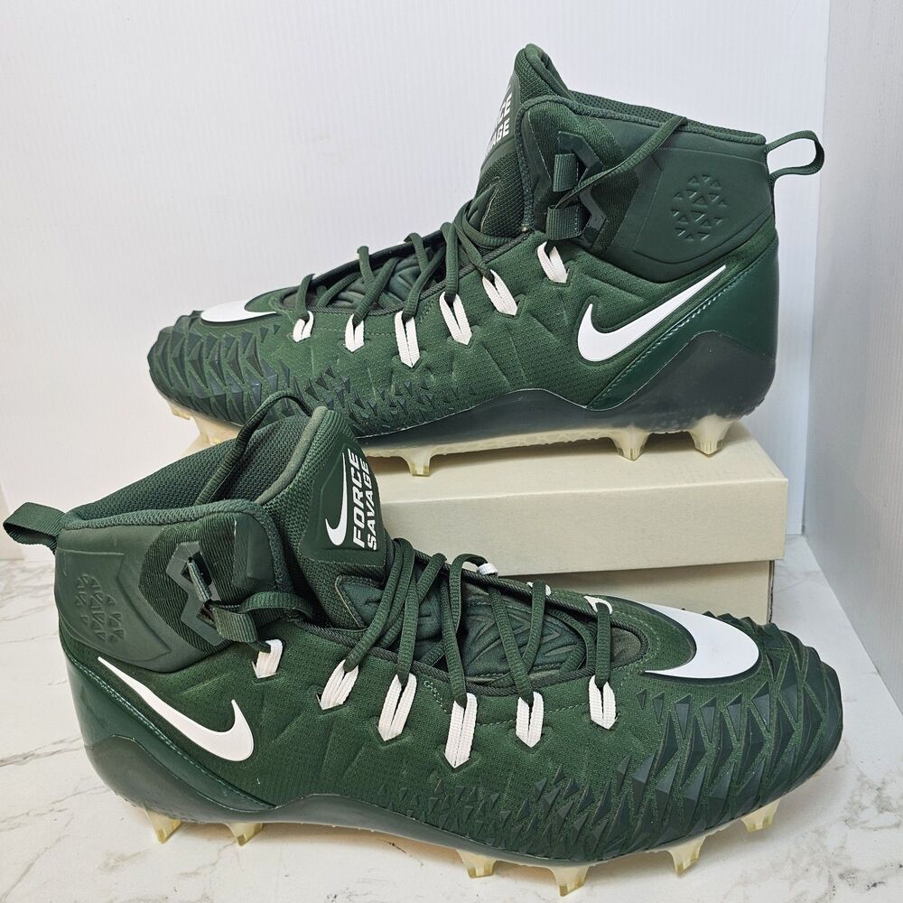 Nike Force Savage Pro Mid TD Football Cleat Green/White Men’s Size 17 918346-313